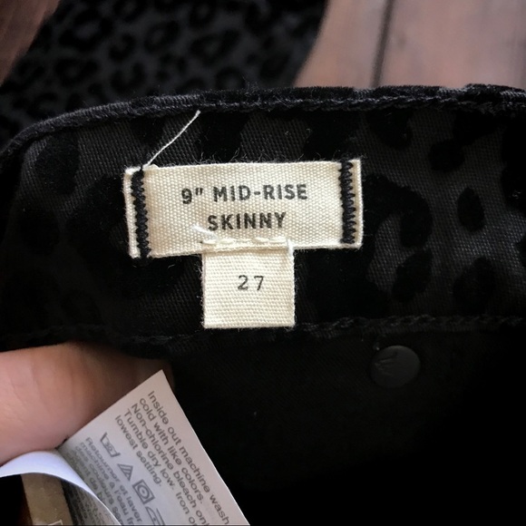 Madewell NWT 9” Skinny Jeans Flocked Leopard Sz 27 - Picture 6 of 8